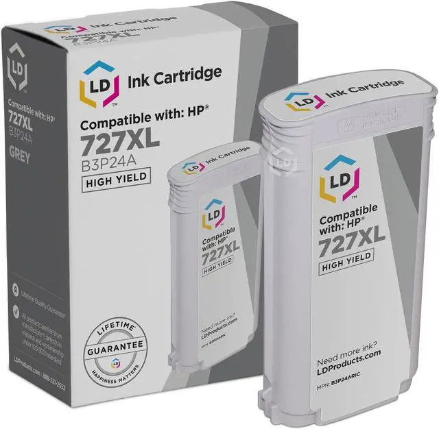Alt view image 7 of 14 - LD Products Remanufactured Ink Cartridge Replacement for HP 727XL High Yield (Matte Black, Photo Black, Cyan, Magenta, Yellow, Gray, 6-Pack) Compatible w T1500 T2500 T2530ps T920 T930 T930 T1530