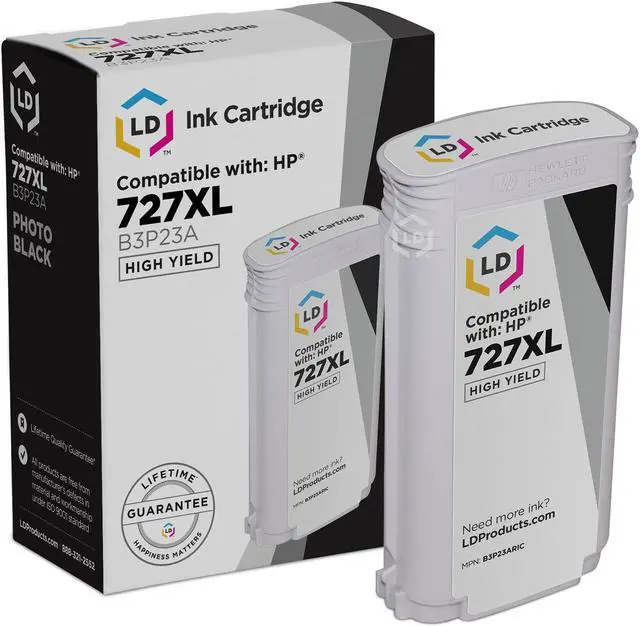 Alt view image 3 of 14 - LD Products Remanufactured Ink Cartridge Replacement for HP 727XL High Yield (Matte Black, Photo Black, Cyan, Magenta, Yellow, Gray, 6-Pack) Compatible w T1500 T2500 T2530ps T920 T930 T930 T1530