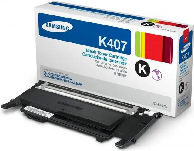 Alt view image 6 of 9 - Black Toner Cartridge for Samsung CLT-K407S CLP-320, CLP-320N, CLP-325, CLP-325W, CLX-3180, CLX-3185, CLX-3185FN, CLX-3185FW, CLX-3185N, Genuine Samsung Brand