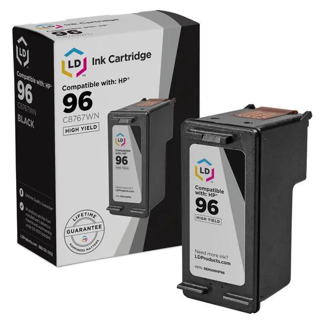 Alt view image 2 of 4 - LD © Remanufactured Replacement Ink Cartridges for Hewlett Packard (HP) C8767WN (HP 96) Black and C9363WN (HP 97) Color (2 Black and 1 Color)