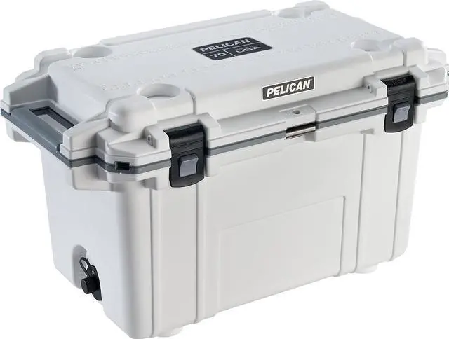 Alt view image 2 of 11 - Pelican(TM) 70Q-1-WHTGRY 70-Quart Elite Cooler (White)