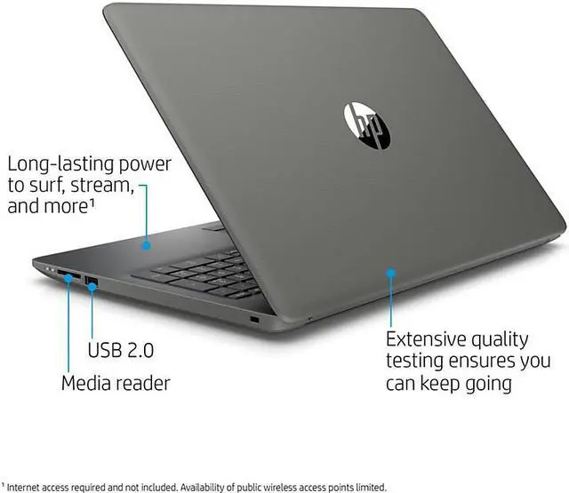 Alt view image 3 of 3 - HP 15-db0051od 15.6" HD Laptop AMD Ryzen 3 2200U 2.5 GHz 8GB DDR4 SDRAM 1TB HDD Windows 10 Home