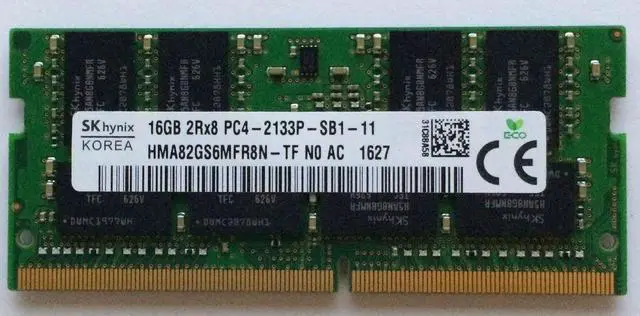 Main image of HYNIX 16GB 2Rx8 PC4-2133P DDR4-17000 SODIMM LAPTOP MEMORY RAM HMA82GS6MFR8N-TF