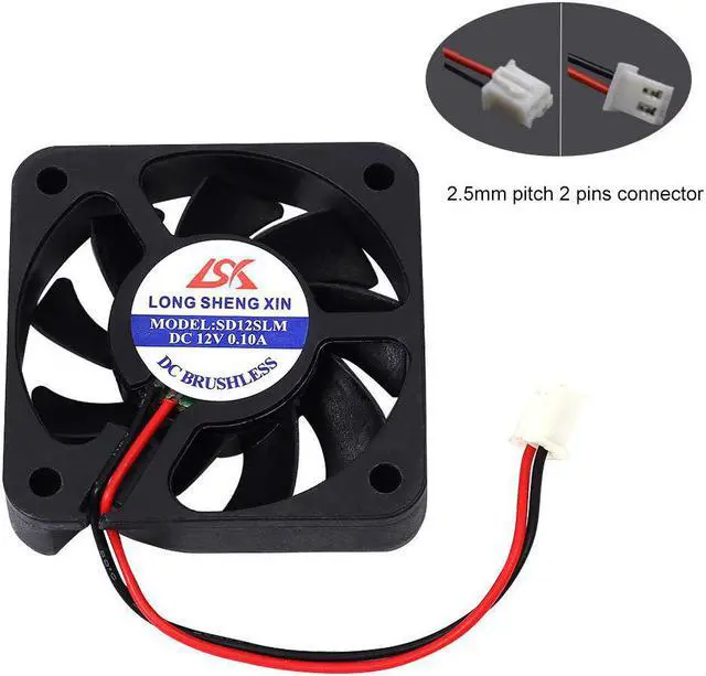 Alt view image 4 of 7 - 2 PCS Brushless Cooling Fan, Icstation DC Cooling Fan 50mm x 50mm x 10mm 5010 12V 2 Pin Fan 0.1A for 3D Printer Computer Case Fan