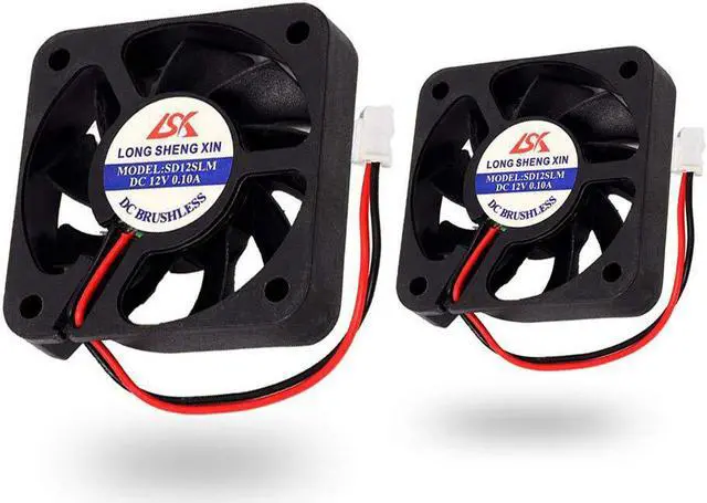 Main image of 2 PCS Brushless Cooling Fan, Icstation DC Cooling Fan 50mm x 50mm x 10mm 5010 12V 2 Pin Fan 0.1A for 3D Printer Computer Case Fan