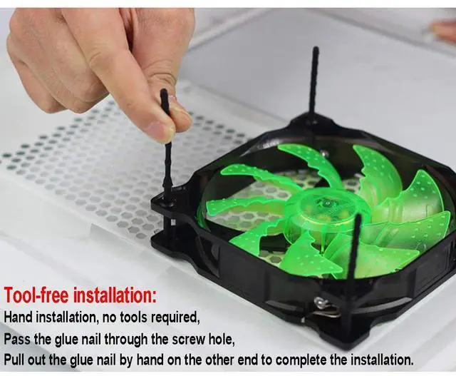 Alt view image 5 of 7 - 20PCS PC Case Fans Computer Cooling Fan Mount Screws, CPU Fan Mounting Pin Rivet Black Soft Rubber Reducing Noise Anti-Vibration Screws 65mm / 2.56in