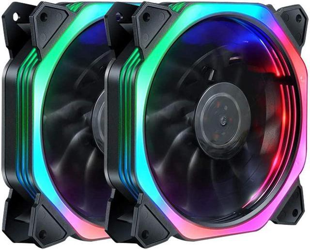 Feicuan 120mm Case Fan, Multi-Colour RGB PC Fan, Auto Changing LED Case Cooling Fan Low Noise PC Case,CPU Cooler Radiators, 2 Pack Case Fans - Newegg.com