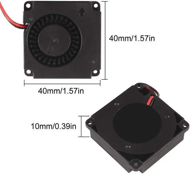Alt view image 4 of 6 - 4PCS 3D Printer Brushless Cooling Fan 40x40x10mm DC24V Oil Bearing Blower Fan Turbo fan with 2 Pin Terminal for Hotend Extruder Heatsinks Makerbot MK7 MK8 CPU Chip Arduino Creality Ender 3 Ender 3 Pro