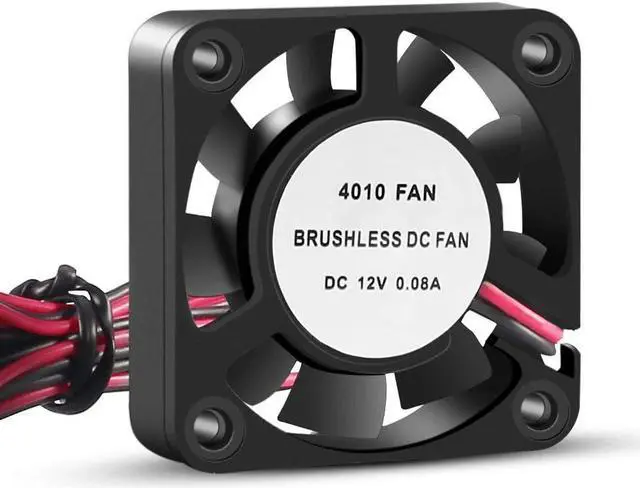 Alt view image 5 of 7 - 4PCS 3D Printer Cooling Fan 40mmx40mmx10mm Oil Bearing Blower Fan DC 12V Brushless Cooling Fan with 2 Pin Terminal for Hotend Extruder Heatsinks Makerbot MK7 MK8 CPU Chip (12V 0.08A)