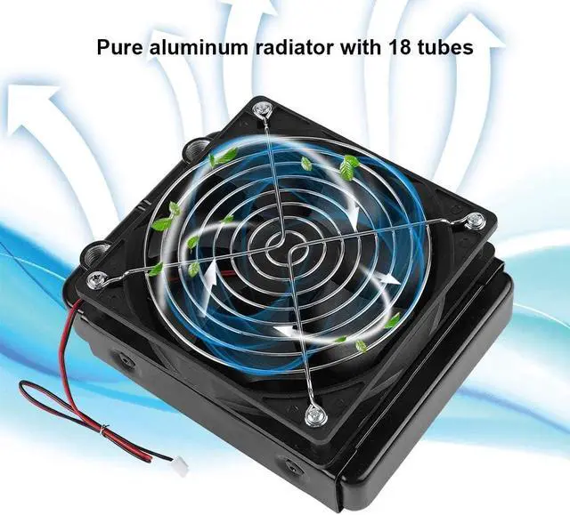 Alt view image 2 of 7 - CPU Radiator Fan , DC12V CPU Water Cooling Radiator G1 ,4 Thread Heat Row Radiator with Fan 18 Tubes 120 ,360mm Radiator CPU Liquid Cooler for computer CPU water cooled 120mm