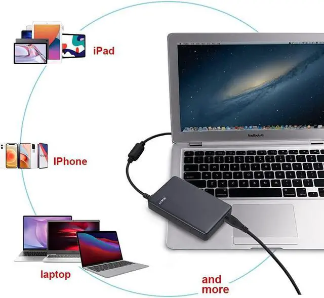 Alt view image 3 of 7 - LVSUN Universal Laptop Charger 90W 12-24V One for All - Slim AC Adapter Power Supply Cord with Dual USB Ports for Mobile/Tablet - Compatible with Lenovo HP Toshiba Samsung Acer Asus and Most Notebooks