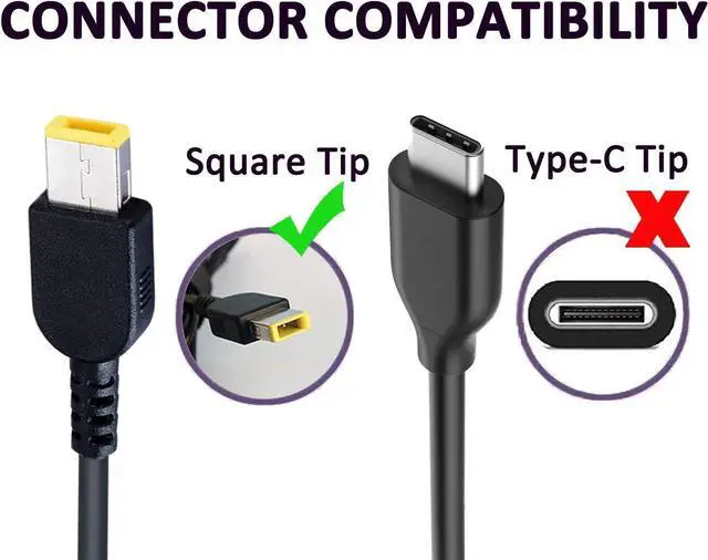 Alt view image 7 of 7 - Purpleleaf Power Supply Converter Charger Cable Adapter for Lenovo ThinkPad X1 Carbon 0B47046 Laptop for Lenovo Ideapad Yoga 11, 11s, 13, 2 Pro, Flex 14, 15; ThinkPad Helix, x240, Carbon X1 (5 Pack