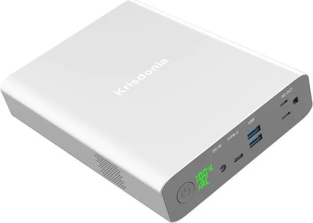 Alt view image 4 of 7 - Krisdonia AC Outlet Portable Charger 60000mAh 110V/130W Laptop Power Bank with AC Outlet, 2 USB QC 3.0 and Type-C for Laptop, CPAP, Drone, Projector, Smartphone and Others