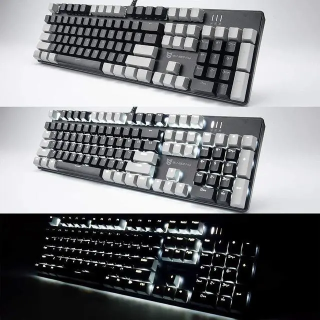 Alt view image 5 of 7 - Merdia Mechanical Keyboard Gaming Keyboard | Black Switch Black & Grey Backlit Keyboard | 104 Keys US Layout | Wired Gaming Keyboard | Hot Swappable Mechanical Keyboard | PC Gaming Keyboards