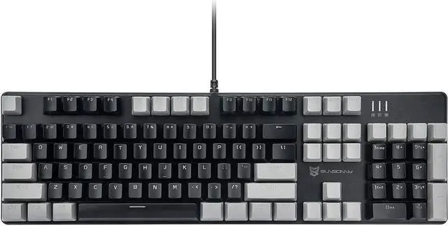 Main image of Merdia Mechanical Keyboard Gaming Keyboard | Black Switch Black & Grey Backlit Keyboard | 104 Keys US Layout | Wired Gaming Keyboard | Hot Swappable Mechanical Keyboard | PC Gaming Keyboards