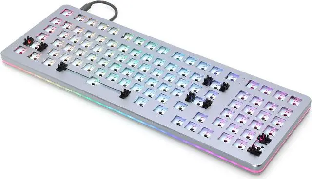 Alt view image 5 of 7 - Drop Shift Mechanical Keyboard  Full-Size 1800 Layout (99 Key), Kailh Hotswap Switches, Programmable, Backlit RGB, USB-C, Doubleshot PBT Keycaps, Anodized Aluminum (Gray, Barebones)
