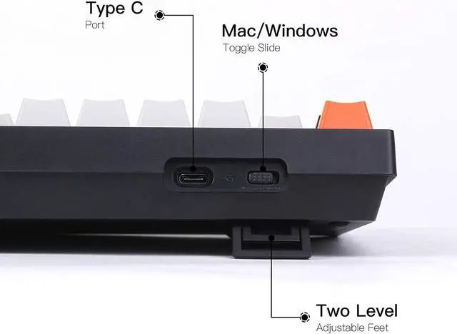 Alt view image 3 of 7 - Keychron C2 Full Size Wired Mechanical Keyboard for Mac, Hot-swappable, Gateron G Pro Brown Switch, White Backlight, 104 Keys ABS keycaps Gaming Keyboard for Windows,Type-C Braid Cable