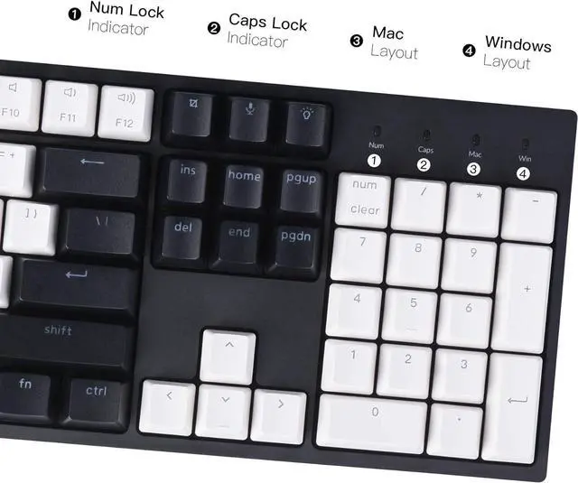 Alt view image 5 of 7 - Keychron C2 Full Size 104 Keys USB Type-C Wired Mechanical Gaming Keyboard for Mac Layout, Gateron G Pro Red Switch/RGB Backlight/Double-Shot ABS keycaps Computer Keyboard for Windows Laptop PC