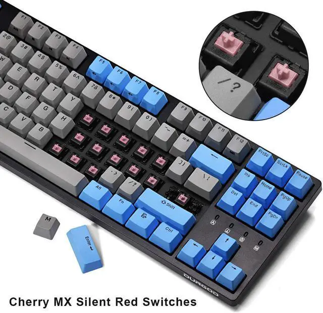 Alt view image 2 of 7 - DURGOD Taurus K320 TKL Wired Mechanical Gaming Keyboard - 87 Key - Double Shot PBT - NKRO - USB Type C (Cherry Silent Red,Black)
