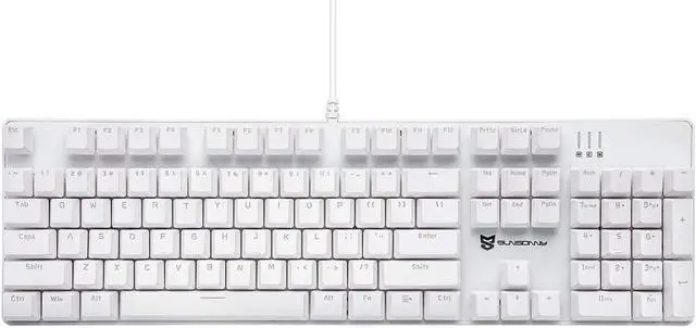 Main image of Merdia Mechanical Keyboard Gaming Keyboard with Blue Switch Wired Ice Blue Backlit Keyboard Full Size 104 Keys US Layout(White)