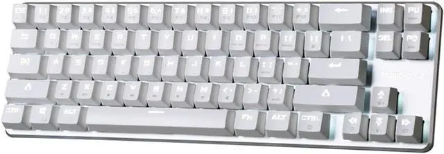 Alt view image 4 of 7 - Qisan Mechanical Gaming Keyboards Red Switch Wired Backlit Mechanical Mini Design (60%) 68 Kyes Keyboard White Magicforce