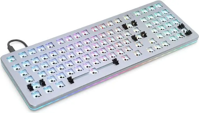 Alt view image 2 of 7 - Drop Shift Mechanical Keyboard  Full-Size 1800 Layout (99 Key), Kailh Hotswap Switches, Programmable, Backlit RGB, USB-C, Doubleshot PBT Keycaps, Anodized Aluminum (Gray, Barebones)