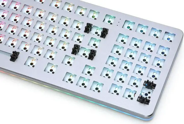 Alt view image 3 of 7 - Drop Shift Mechanical Keyboard  Full-Size 1800 Layout (99 Key), Kailh Hotswap Switches, Programmable, Backlit RGB, USB-C, Doubleshot PBT Keycaps, Anodized Aluminum (Gray, Barebones)
