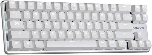 Alt view image 6 of 7 - Qisan Mechanical Gaming Keyboards Red Switch Wired Backlit Mechanical Mini Design (60%) 68 Kyes Keyboard White Magicforce