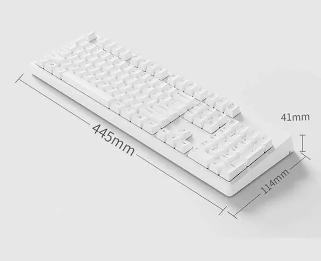 Alt view image 2 of 7 - Laptop Keyboard Mechanical Gaming Keyboard with Clean White LED Backlit Keys 104 Keys Black Switch for PC Gamer Laptop Computer Computer Keyboard (Color : 1) (White)