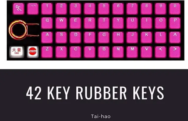 Alt view image 2 of 4 - Tai-Hao Rubber Gaming Backlit Keycaps Set - 42 Keys for Cherry MX Mechanical Keyboards Compatible OEM Include Key Puller (Neon Pink)