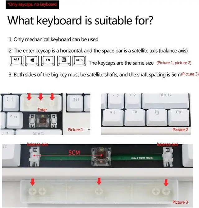 Alt view image 3 of 3 - Keyboard 104Keys ABS Plastic Esports Gaming Keycap Mechanical Keycap for Gaming D08A (Color : Pink)