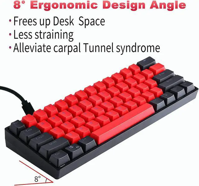 Alt view image 6 of 7 - GTSP SK61 60% Mechanical Keyboard, Custom Hot Swappable 60 Percent Gaming Keyboard with RGB Backlit, NKRO, Water-Resistant, Type-C Cable for Win/PC/Mac (Gateron Optical Yellow, Milan)