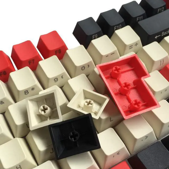 Alt view image 3 of 5 - PBT Keycaps Side Printed ANSI ISO Thick Cherry MX Key Caps Non-Backlit SeMi Profile for 60%/87/104/108 MX Switches Mechanical Gaming Keyboard(Earl Red)