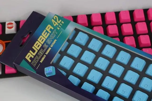Alt view image 4 of 4 - Tai-Hao Rubber Gaming Backlit Keycaps Set - 42 Keys for Cherry MX Mechanical Keyboards Compatible OEM Include Key Puller (Neon Pink)
