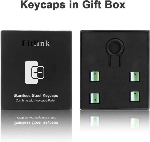 Alt view image 5 of 6 - Fitlink Stainless Steel Metal Keycaps with Key Puller for Mechanical Keyboard Cherry Mx Switch(Direction Keys,Colorful)