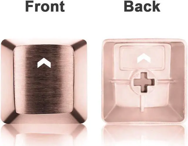 Alt view image 2 of 7 - Fitlink FPS & MOBA Gaming Keycaps, Durable Stainless Steel Metal Keycap with Key Puller for Mechanical Keyboard Cherry Mx Switch (WASD+Direction Keys,Rose Gold)