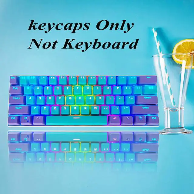 Alt view image 2 of 6 - GTSP Backlit Keycaps for 60 Percent Keyboard, RK61 PBT Keycaps OEM Profile with Key Puller for Cherry MX Gateron Kailh Switches GK61 Gaming Switches (Zilian-2)