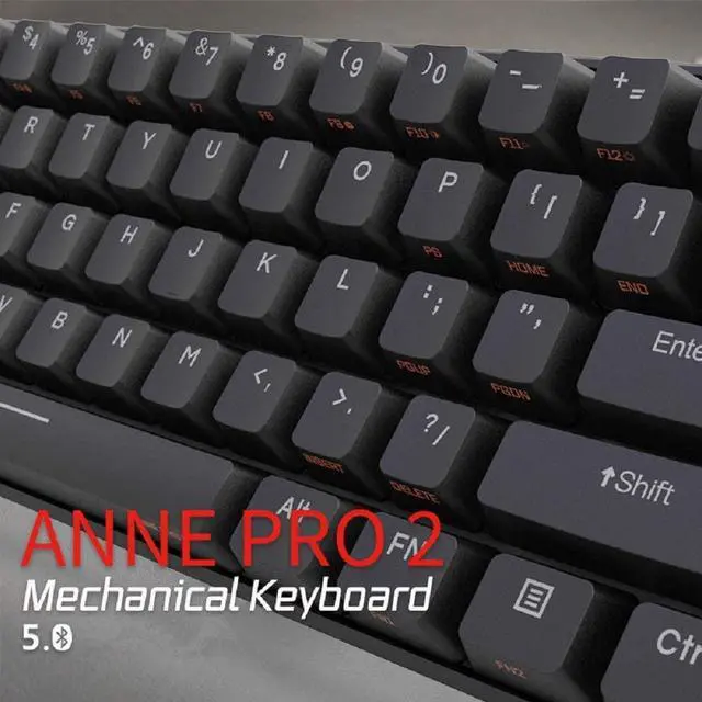 Alt view image 2 of 6 - CORN Anne Pro 2 Mechanical Gaming Keyboard 60% True RGB Backlit - Wired/Wireless Bluetooth 5.0 PBT Type-c Up to 8 Hours Extended Battery Life, Full Keys Programmable (Gateron Red, Black)