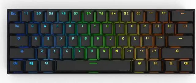Main image of CORN Anne Pro 2 Mechanical Gaming Keyboard 60% True RGB Backlit - Wired/Wireless Bluetooth 5.0 PBT Type-c Up to 8 Hours Extended Battery Life, Full Keys Programmable (Gateron Red, Black)