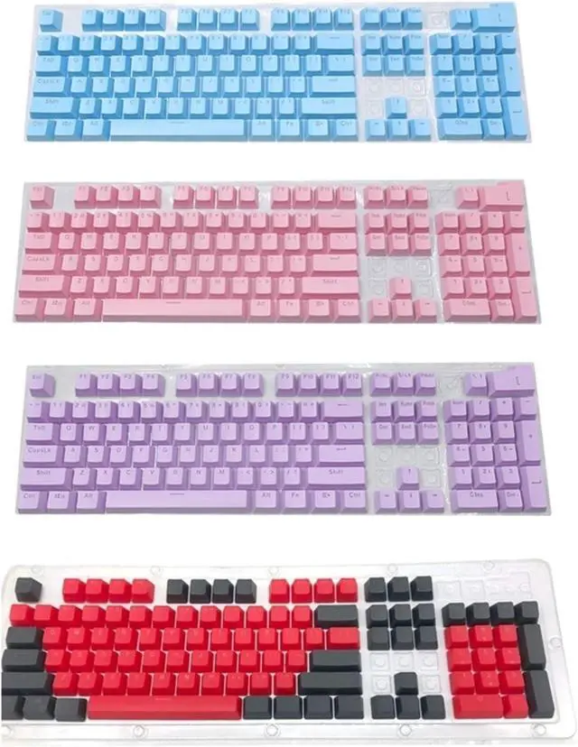 Alt view image 2 of 3 - Keyboard 104Keys ABS Plastic Esports Gaming Keycap Mechanical Keycap for Gaming D08A (Color : Pink)