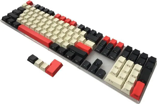 Alt view image 4 of 5 - PBT Keycaps Side Printed ANSI ISO Thick Cherry MX Key Caps Non-Backlit SeMi Profile for 60%/87/104/108 MX Switches Mechanical Gaming Keyboard(Earl Red)