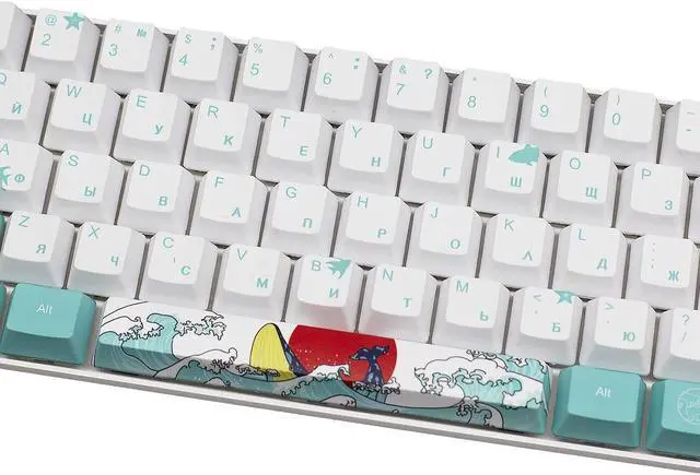 Alt view image 4 of 7 - (Only Keycaps) Russian Coral Sea 60% PBT Keycaps Set OEM Profile for MX Switches Mechanical Gaming Keyboard GK61 64