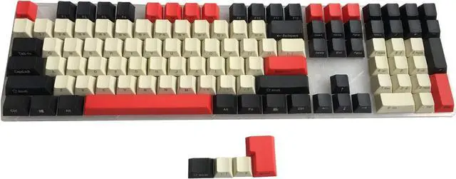 Alt view image 2 of 5 - PBT Keycaps Side Printed ANSI ISO Thick Cherry MX Key Caps Non-Backlit SeMi Profile for 60%/87/104/108 MX Switches Mechanical Gaming Keyboard(Earl Red)