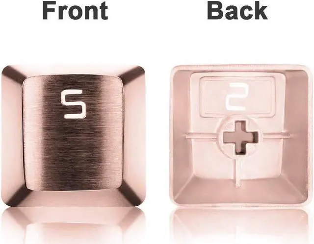 Alt view image 3 of 7 - Fitlink FPS & MOBA Gaming Keycaps, Durable Stainless Steel Metal Keycap with Key Puller for Mechanical Keyboard Cherry Mx Switch (WASD+Direction Keys,Rose Gold)