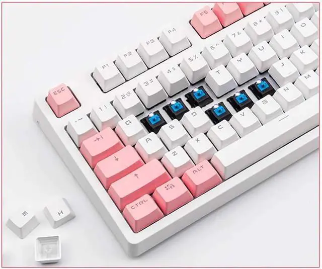 Alt view image 7 of 7 - Laptop Keyboard Mechanical Gaming Keyboard with Clean White LED Backlit Keys 104 Keys Black Switch for PC Gamer Laptop Computer Computer Keyboard (Color : 1) (White)