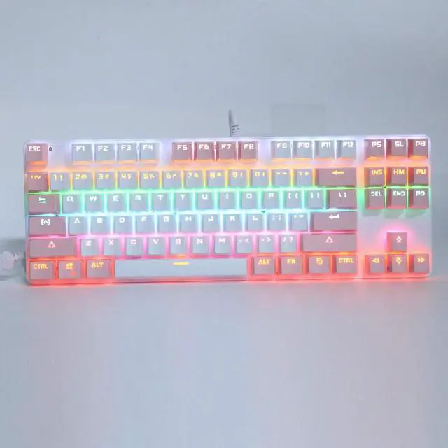 Alt view image 6 of 7 - Mechanical Gaming Keyboard, Gaming Keyboard, Keyboard Mechanical Gaming 87 Key Mixed Light Computer Supplies for Desktop Laptop K100(Style 2)