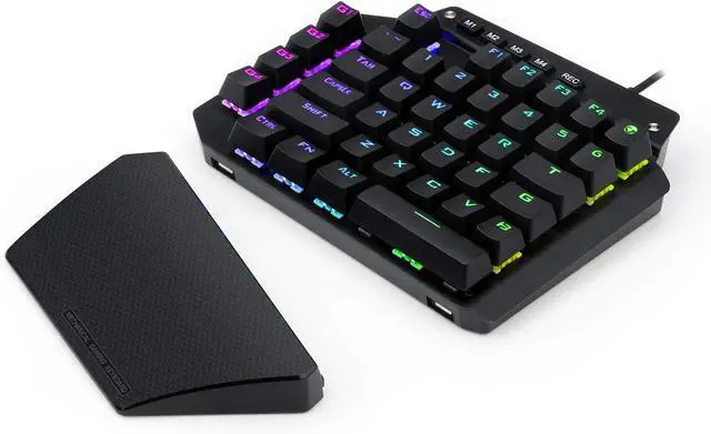 Alt view image 4 of 7 - K-700 One Handed Mechanical Gaming Keyboard with RGB Led Backlit, Black switches, Macro Keys, Detachable Palm Rest, USB C Cable, 44-Key for LOL/Wow/Dota 2 / PUBG/CF
