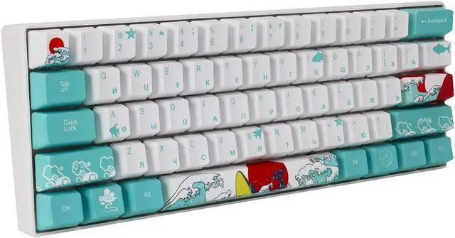 Alt view image 6 of 7 - (Only Keycaps) Russian Coral Sea 60% PBT Keycaps Set OEM Profile for MX Switches Mechanical Gaming Keyboard GK61 64