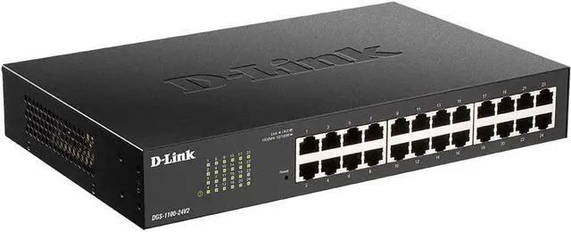 Alt view image 2 of 7 - D-Link Ethernet Switch, 24 Port Gigabit Easy Smart Managed Network Internet Desktop or Rack Mountable (DGS-1100-24V2), Black