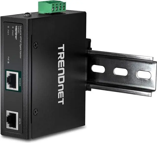 Alt view image 5 of 20 - TRENDnet Hardened Industrial 90W Gigabit 4Ppoe Injector,4-Pair Power Over Ethernet, Poe(15.4W), Poe+(30W), 4Ppoe(90W)Power, IP30, DIN-Rail/Wall Mount Included, 4-Pair Poe Up to 100M (328 ft.),TI-IG90